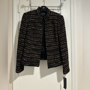 Jones New York Grand Central metallic tweed cream brown black gold blazer